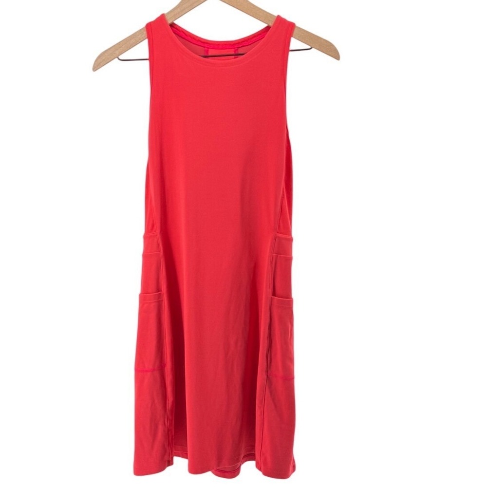 Smartwool Active Tank Dress Medium Red Merino Wool Blend Pockets Hiking‎